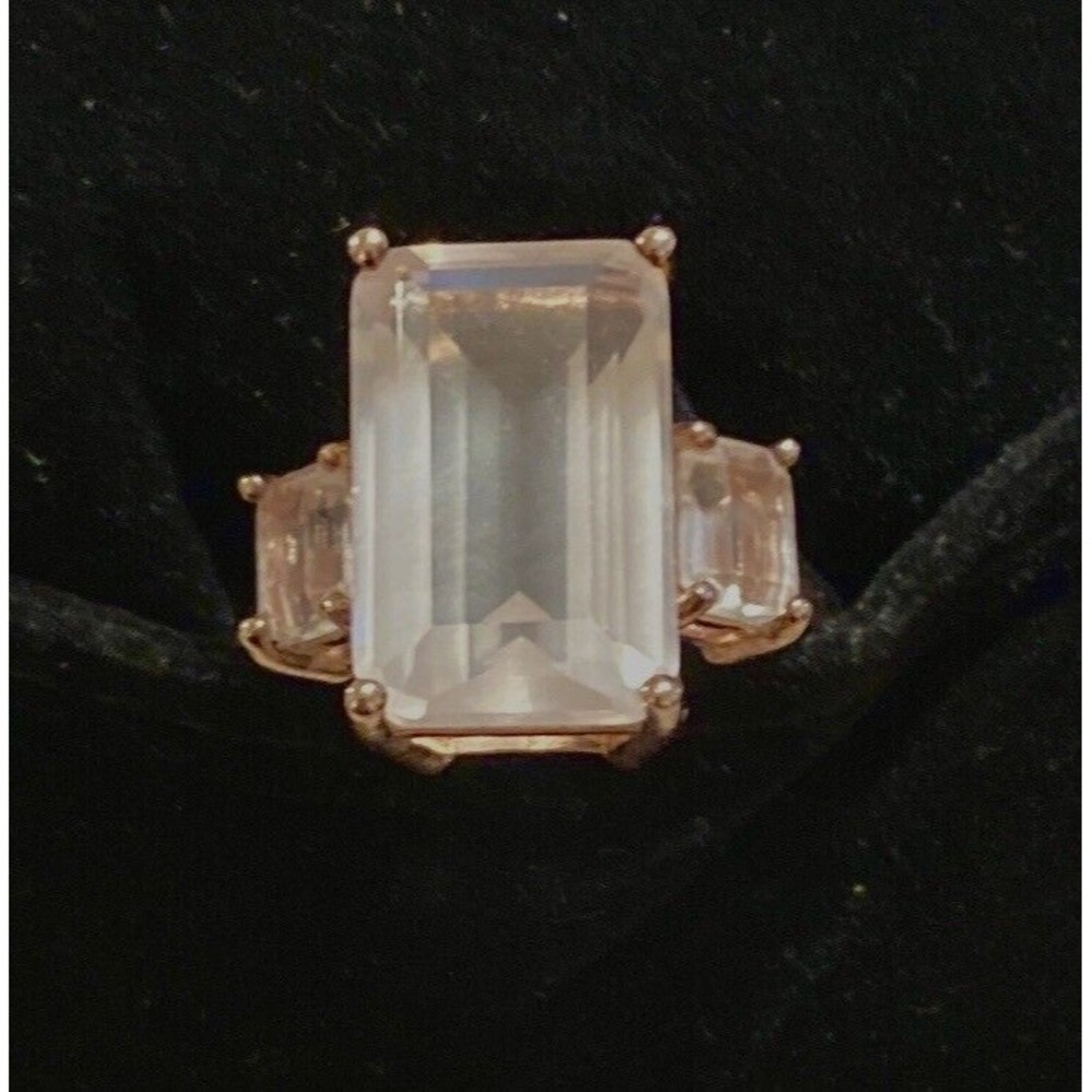 ❌sold❌Big Natural Rose Quartz DK 925 Sterling Silver Ring Size 6